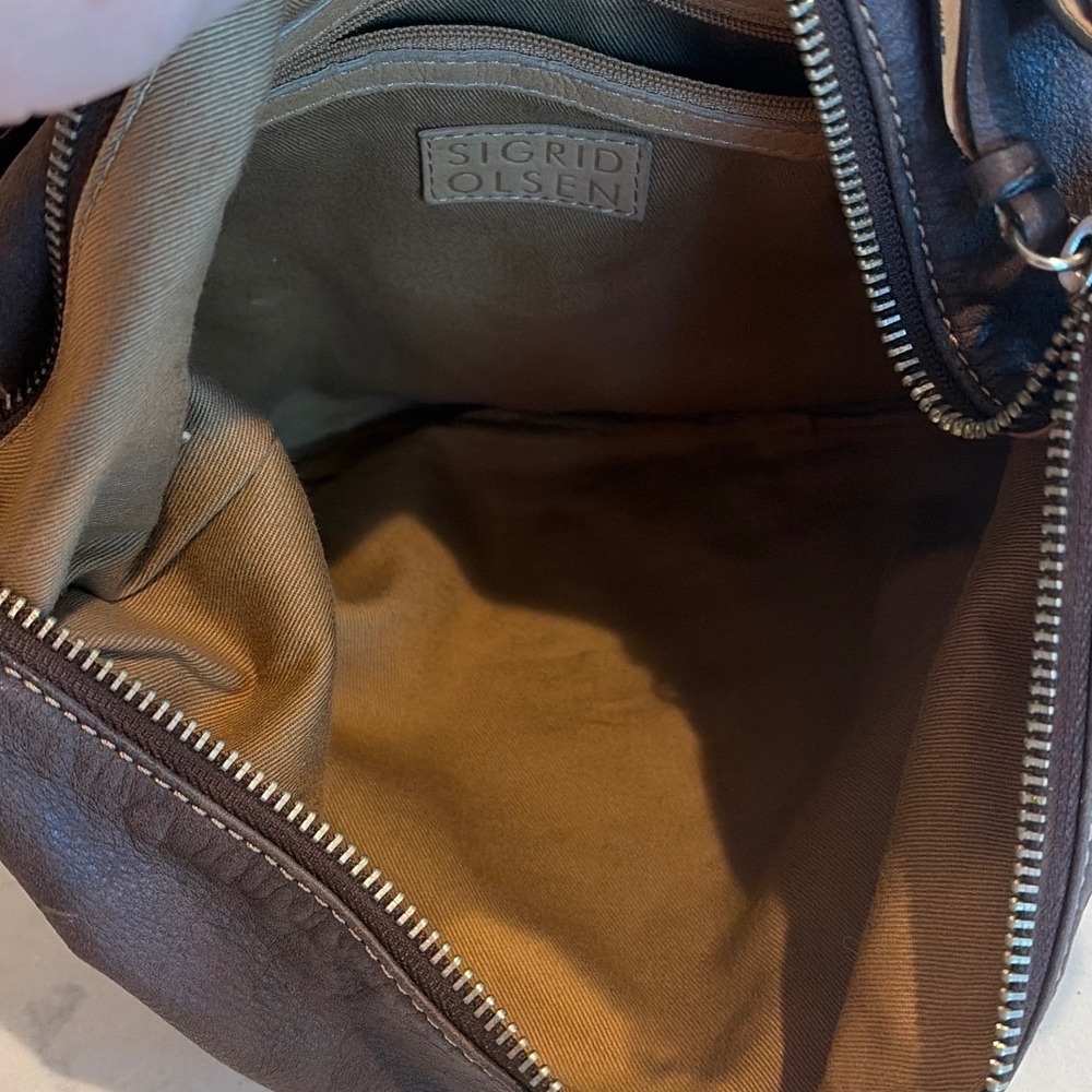 Sigrid Olsen Hobo Bag Women Large Brown Leather Slouchy Shoulder Boho Minimalist - Picture 7 of 7